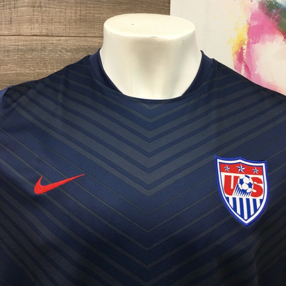 Nike Mens US Soccer USA Dri-Fit Authentic Training Jersey Navy Blue XL